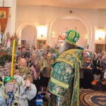 В канун праздника Входа Господня в Иерусалим епископ Варнава совершил всенощное бдение в Благовещенском кафедральном соборе Павлодара