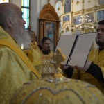 За воскресной Литургией в Благовещенском кафедральном соборе молитвенно почтили память преподобных Сергия и Германа Валаамских